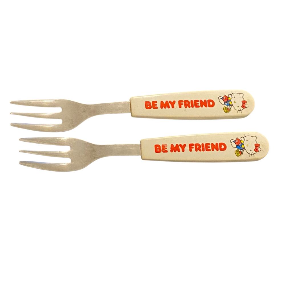 Vintage SANRIO Hello Kitty Set of TWO Stainless Steel Forks - Made in Japan